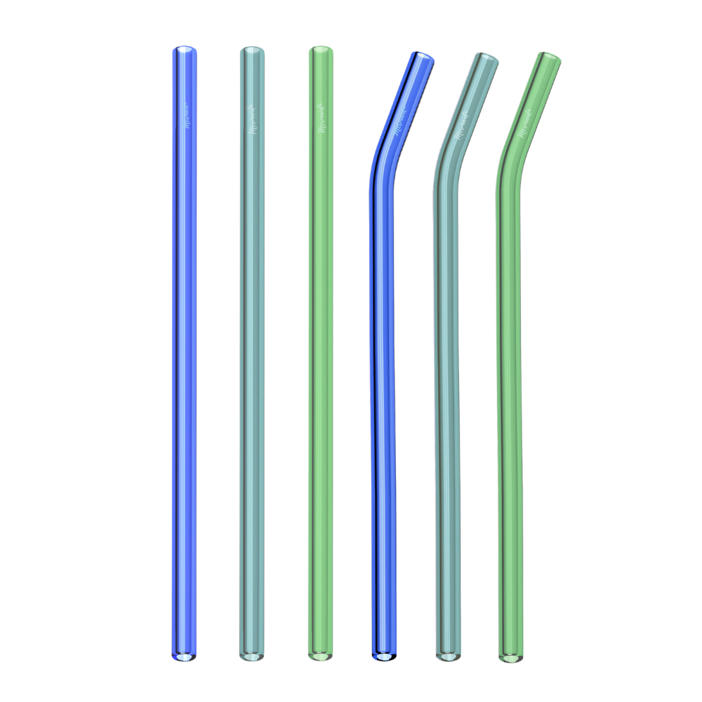 Glass Straw Pack - Sea Glass