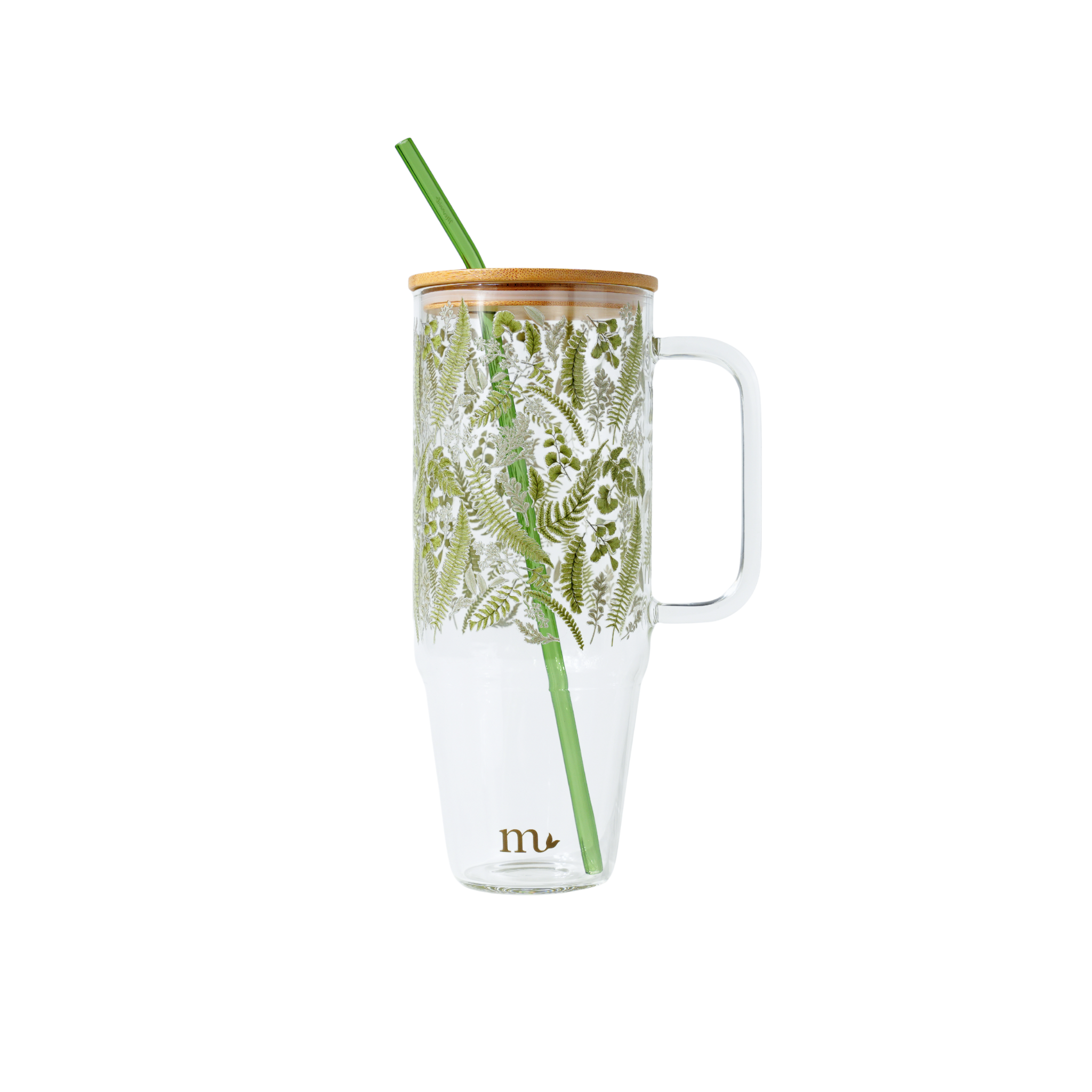 40oz Glass Tumbler - Fern Garden
