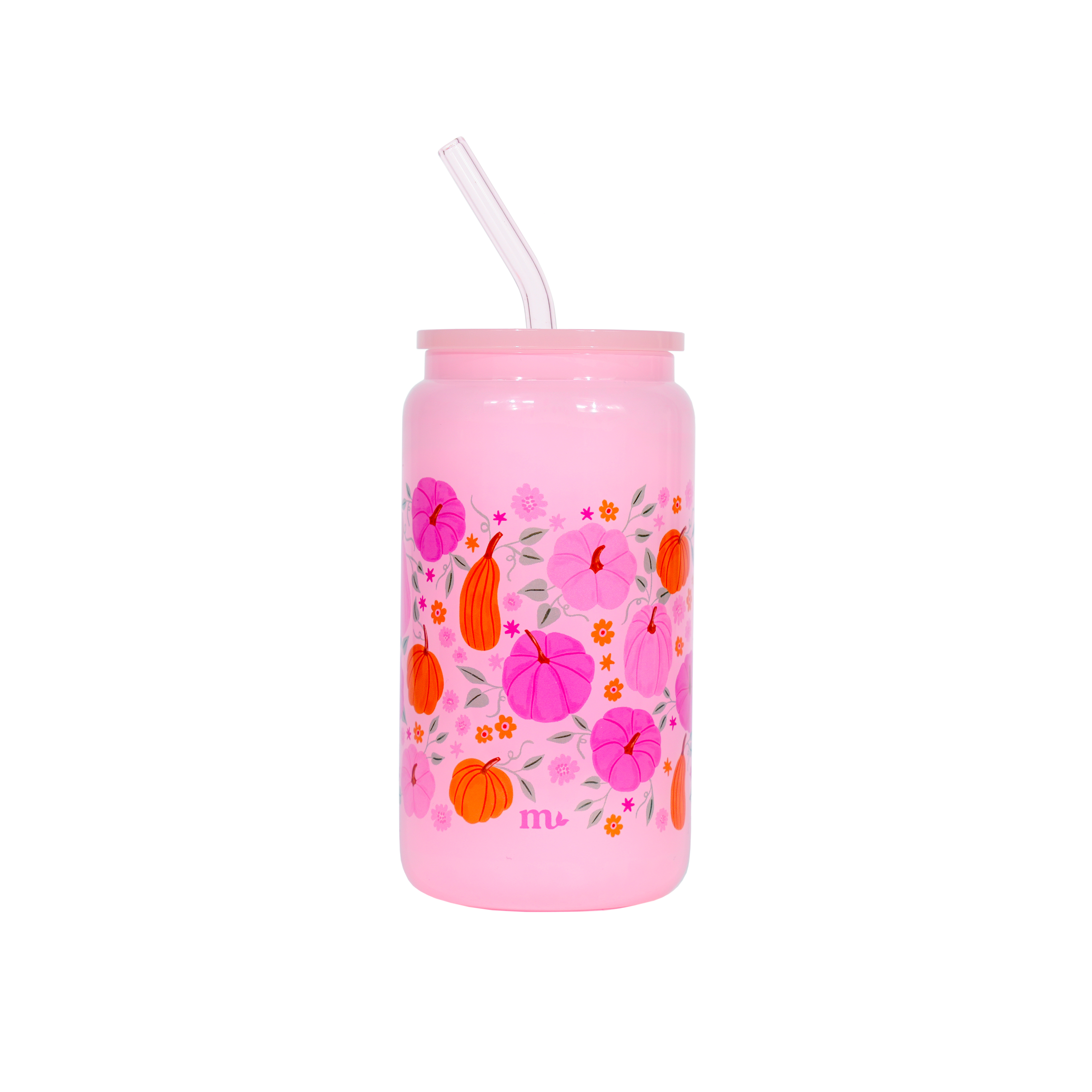 16oz Glass Tumbler - Pink Harvest