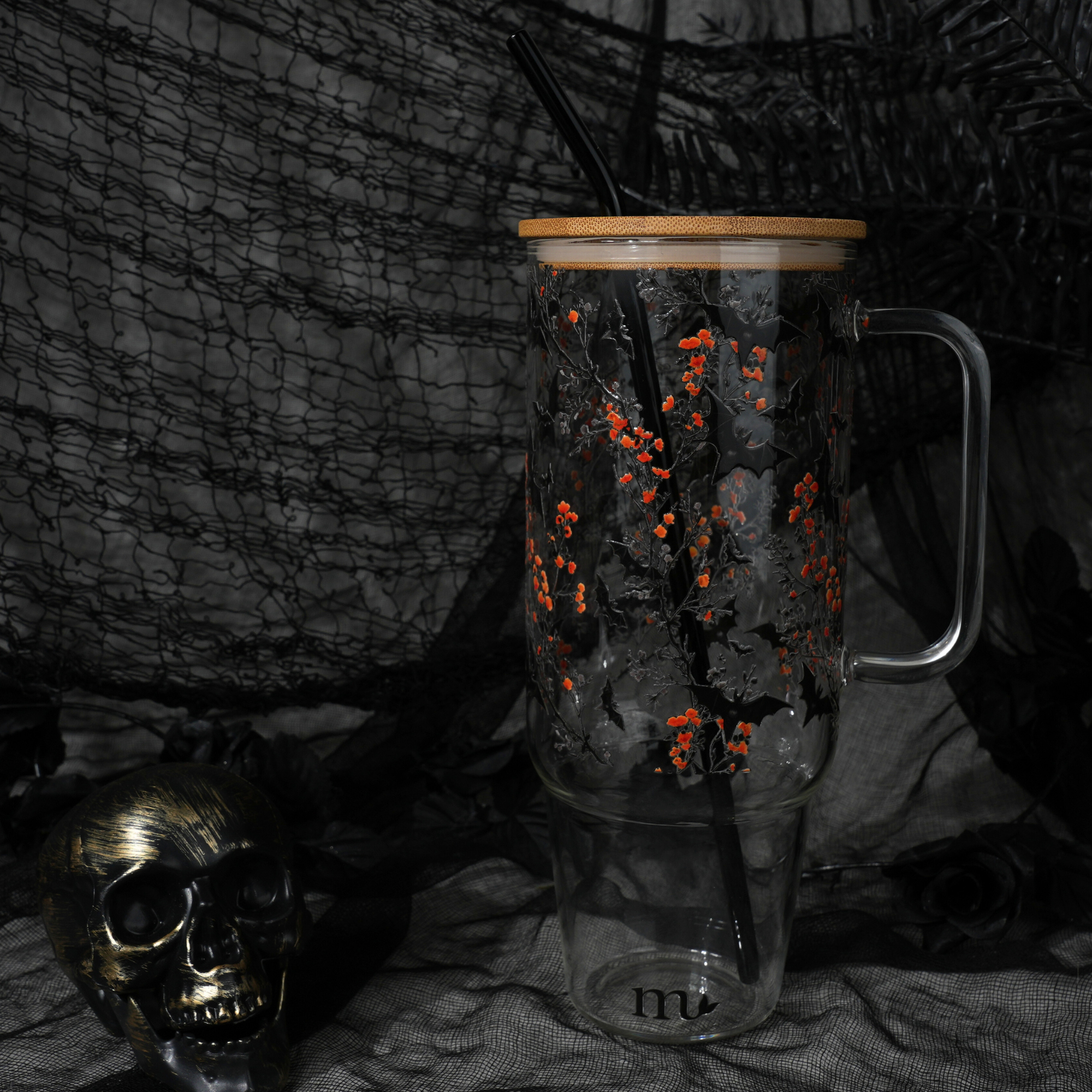 40oz Glass Tumbler - Bat Blossom